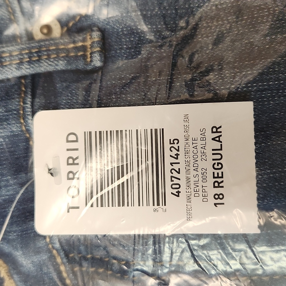 ❤️NWT VINTAGE TORRID JEANS - PERFECT SKINNY ANKLE STRETCH MID RISE - PLUS SIZE - Picture 5 of 9